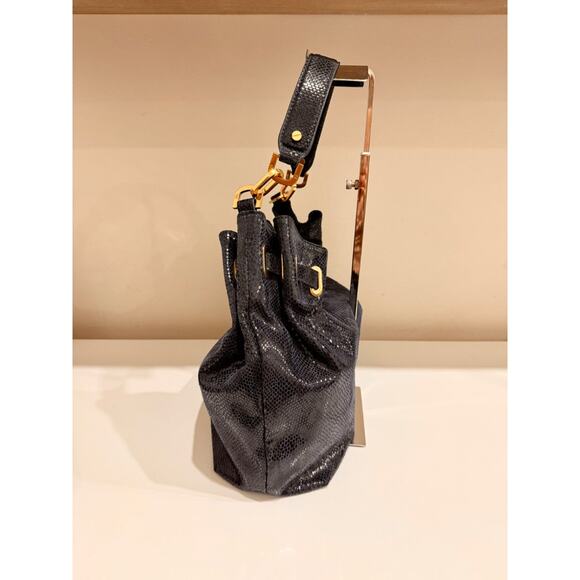 Tory Burch Snake Embossed Patent Leather Shoulder Hobo Handbag with Chain - Picture 4 of 13